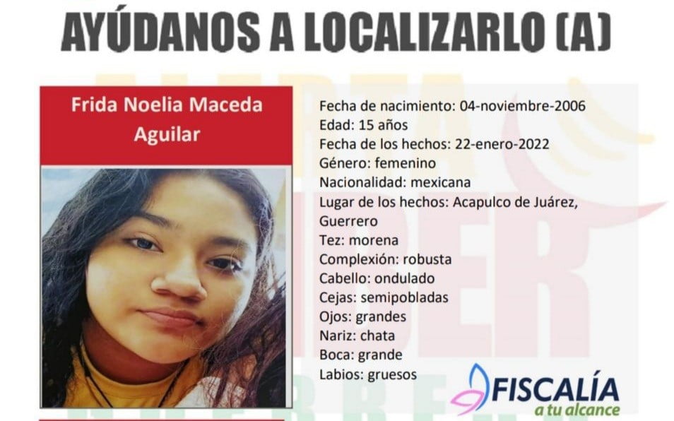 Alerta Amber: Desaparece adolescente en Acapulco