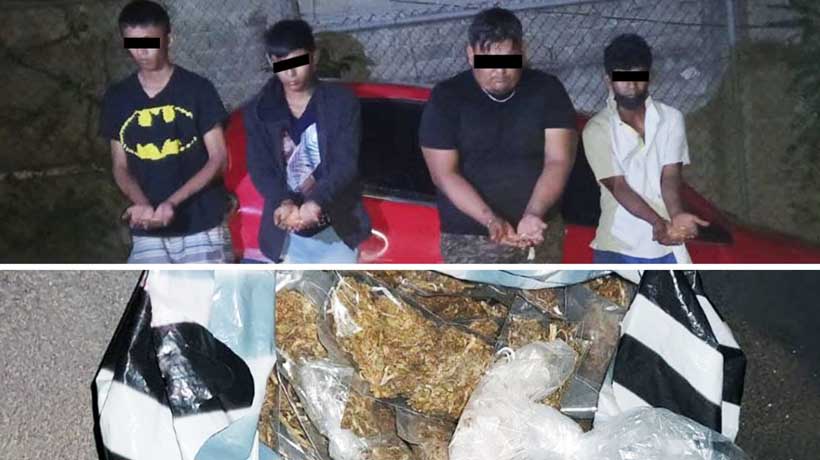 Detienen a cuatro con droga en La Sabana de Acapulco; iban en un Chevy