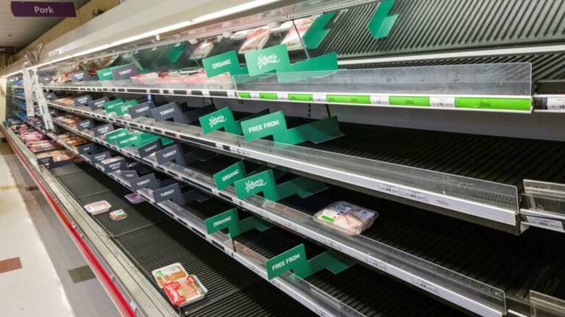Supermercados están vacíos en Estados Unidos por Ómicron