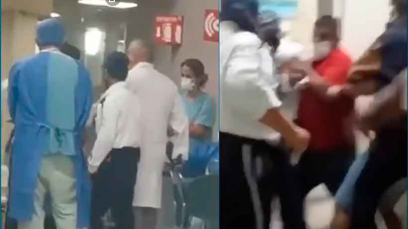 Se arma batalla campal en área covid de hospital en Colima