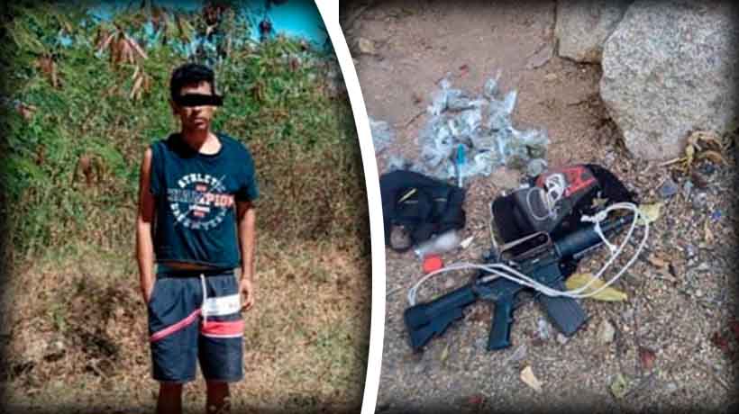 Iba con un rifle y una mochila llena de droga en Los Lirios de Acapulco