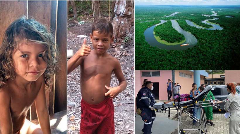 Rescatan a dos niños perdidos un mes en el Amazonas de Brasil