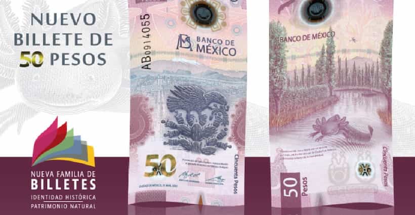 ¡Ganó el ajolotito!: Billete de 50 pesos es el mejor del año a nivel mundial
