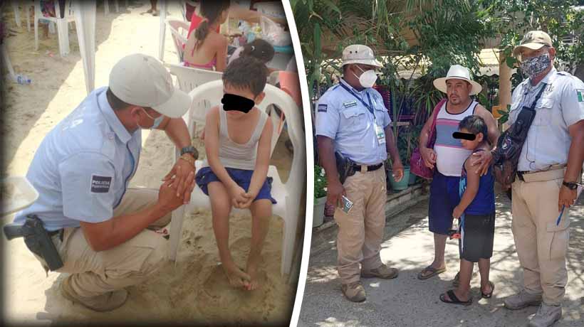 Localizan a dos niños que se extraviaron en playas de Acapulco