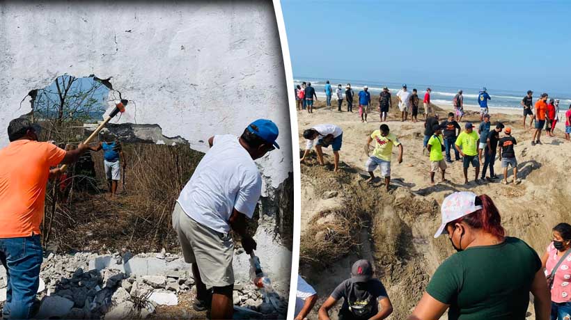 Tumban barda que impedía acceso a playa de Acapulco