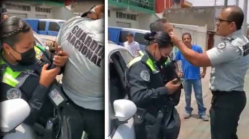 VIDEO: Ex guardia nacional golpea y llama ‘gato’ a agente de tránsito