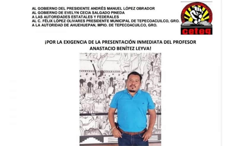 Exige CETEG liberación de maestro en Iguala