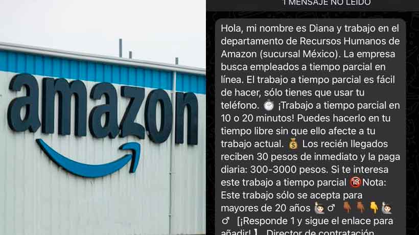 ¡Ojo! Denuncian fraude en redes con supuesto trabajo en Amazon