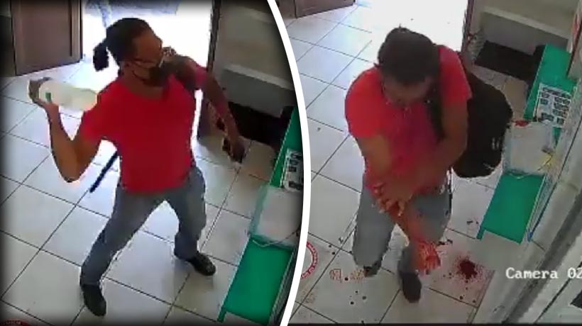 VIDEO: Agrede a empleada y termina con el brazo herido; pasó en Oaxaca