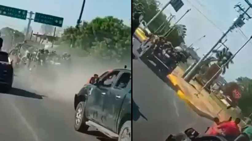 Video: Civiles armados persigue a convoy militar en Nueva Italia, Michoacán
