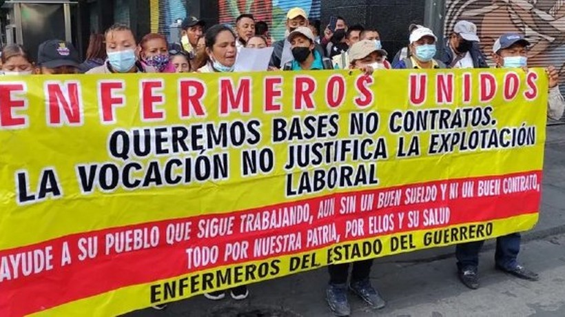 Protestan enfermeros de Guerrero en CDMX