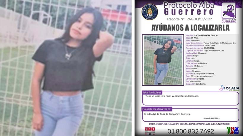 Desaparece en Tlapa una joven estudiante; van 15 días sin saberse de ella