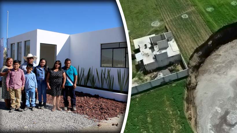 Familia afectada por socavón en Puebla recibe por fin casa nueva