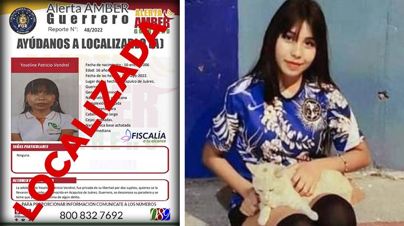 Localizan con vida a Yoseline Patricio, joven secuestrada en Acapulco