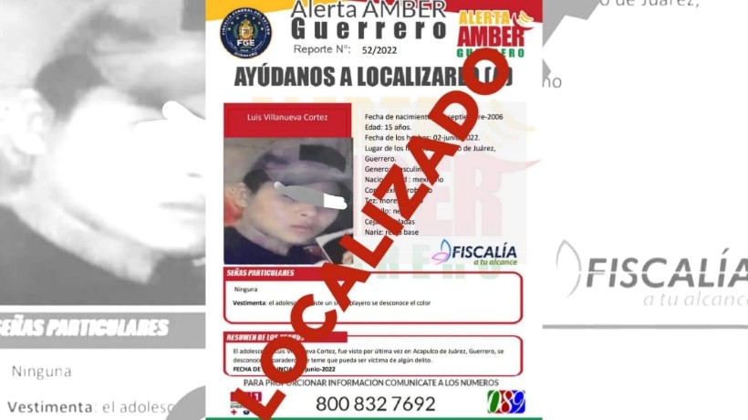 Localiza Fiscalía de Guerrero a menor “desaparecido”; lo tenían bajo arresto