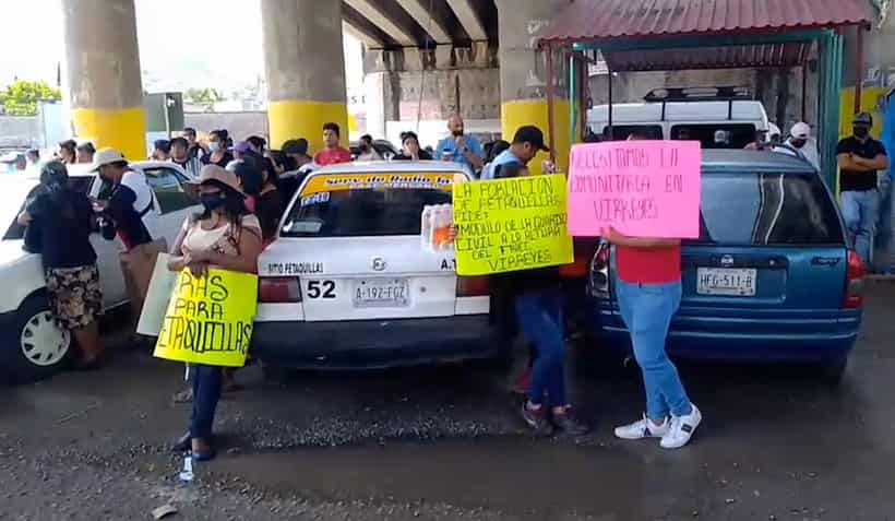 Con protesta en Petaquillas exigir retén de autodefensas