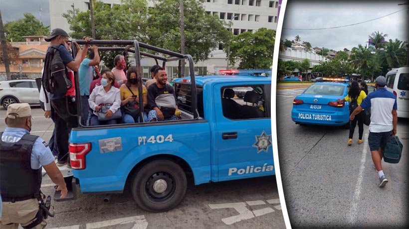 Mientras transportistas bloquean, ciudadanos viajan en patrullas de Acapulco