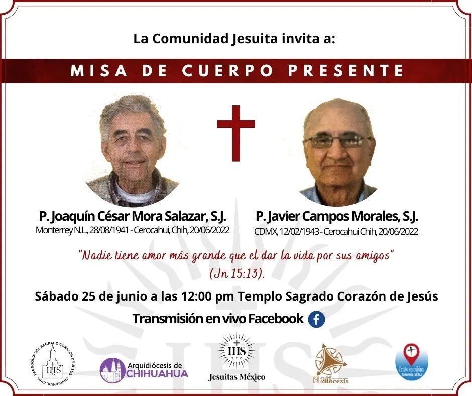 Realizarán misa de cuerpo presente a sacerdotes asesinados en Chihuahua