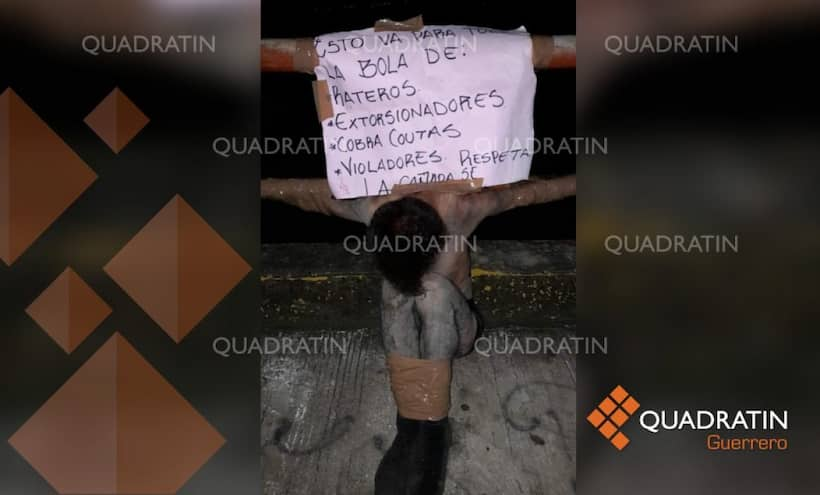 Golpean pobladores de Alpoyeca a presunto ladrón; lo exhibieron desnudo