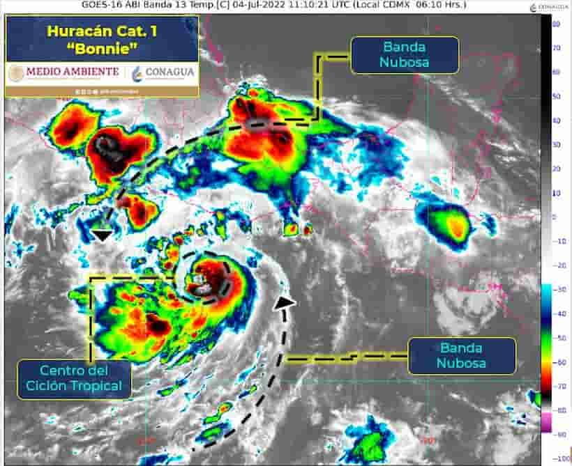 Provocará huracán ‘Bonnie’ lluvias intensas en Guerrero