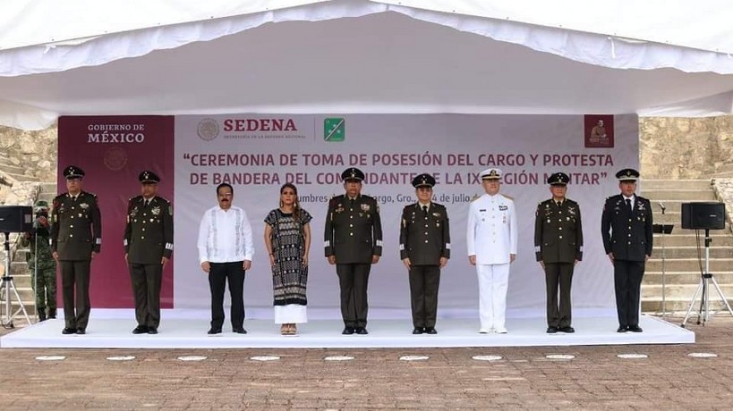 Asiste Evelyn Salgado a toma de posesión de nuevo comandante de 9a Región Militar