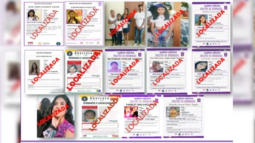 Hallan a 14 desaparecidas con nueva Alerta Violeta de Guerrero