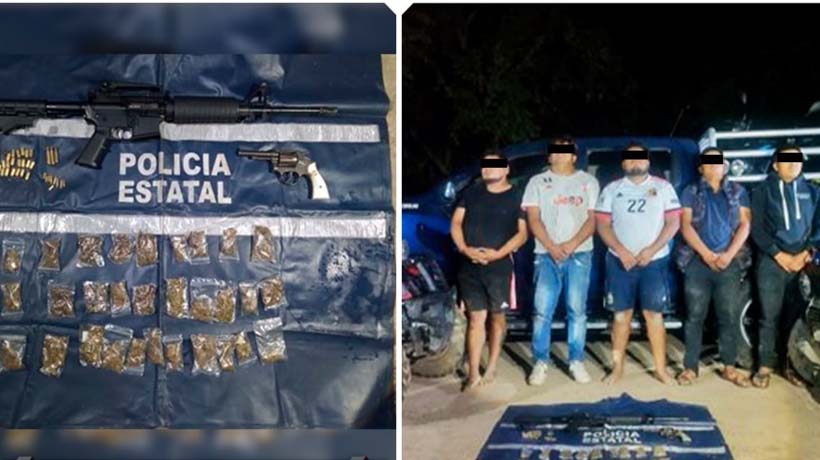 Arrestan a 5 con droga y armas en La Montaña de Guerrero