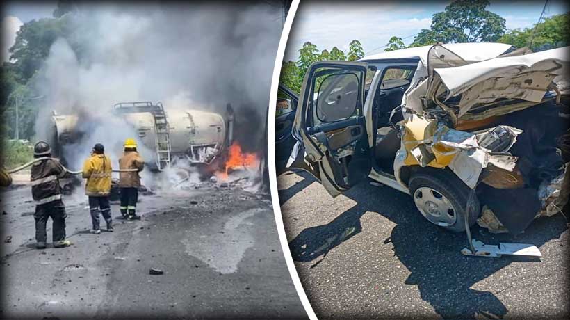 Una pipa privada y un taxi amarillo; así fue la explosión en Escénica de Acapulco