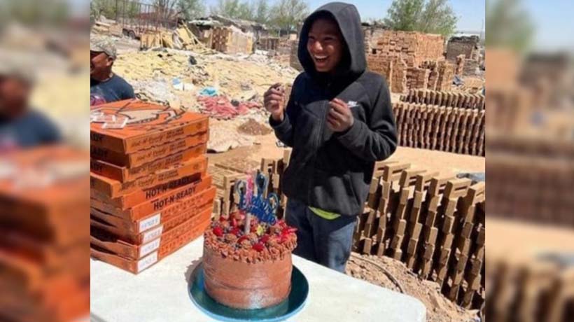 Emociona a ladrillero de 14 años inesperado cumpleaños en Juárez