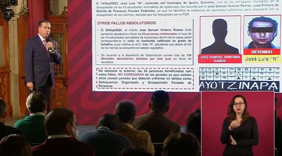Anuncia SSPC denuncia contra juez por liberar a presuntos involucrados del Caso Ayotzinapa