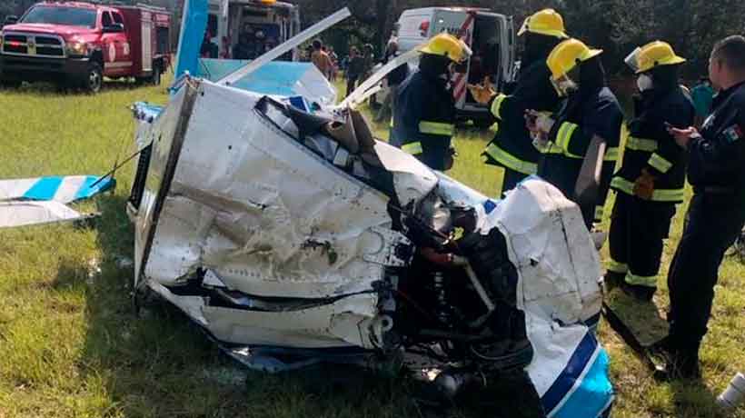 Se desploma avioneta en el Estado de México, deja saldo de un muerto y tres heridos