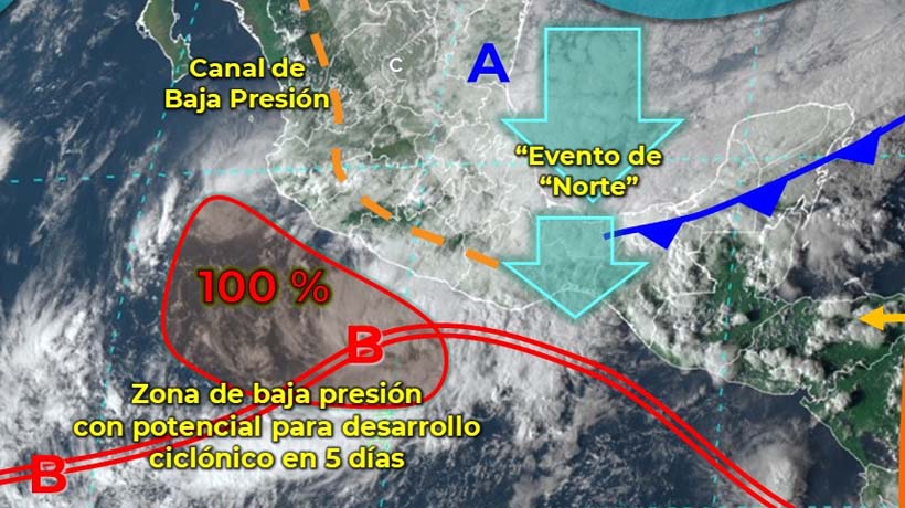 La formación de la tormenta Roslyn es 100% probable: SMN