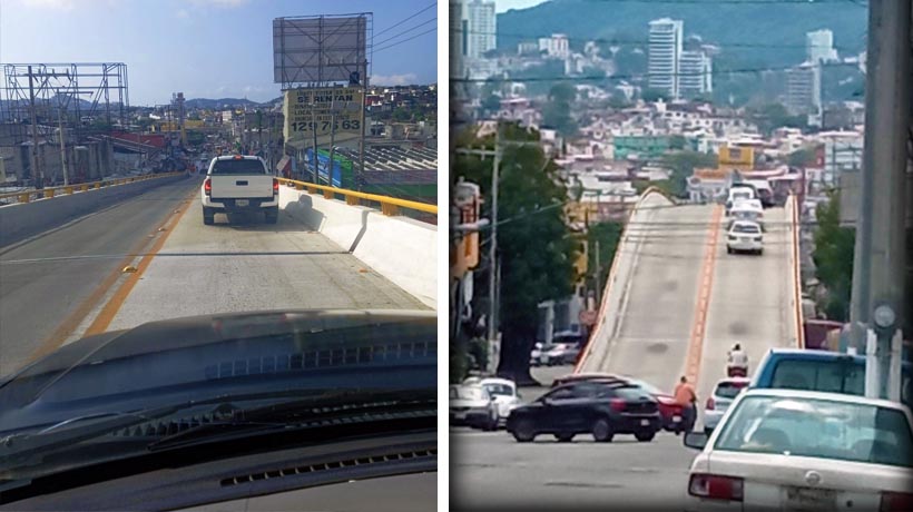 Semáforos convierten en embudo al puente Constituyentes de Acapulco