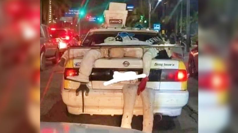 Inspira narcoviolencia decoración de taxis de Acapulco por Halloween