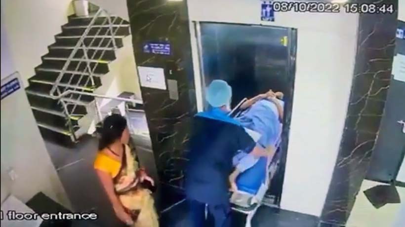 VIDEO: Se desploma ascensor de hospital con paciente y enfermero dentro