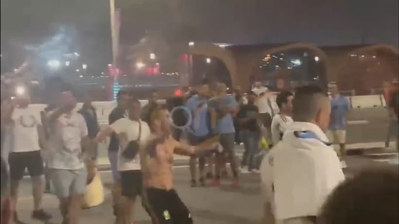Protagonizan aficionados argentinos y mexicanos pelea en calles de Qatar