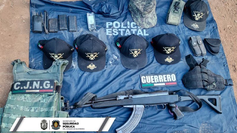Confiscan armamento y equipo táctico en La Unión de Guerrero