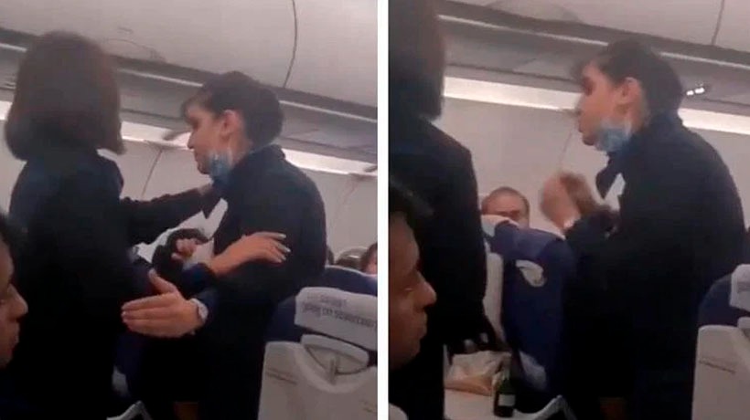 VIDEO: “¡No soy tu sirvienta!” Estalla azafata en contra pasajero en pleno vuelo