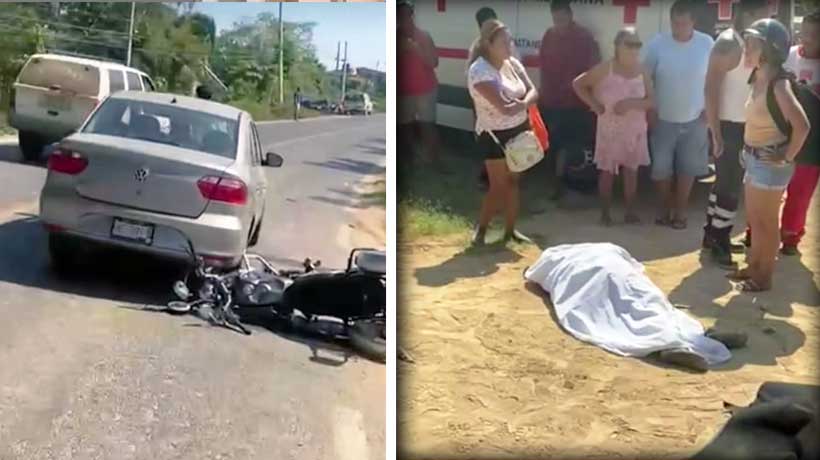 Invade carril en la Acapulco-Zihuatanejo y mata a motociclista