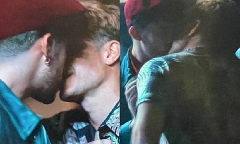 Revelan fotos del beso entre Bad Bunny y Gael García para la película “Cassandro”