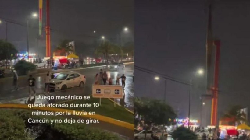 VIDEO: Pánico en Cancún, se sale de control juego mecánico