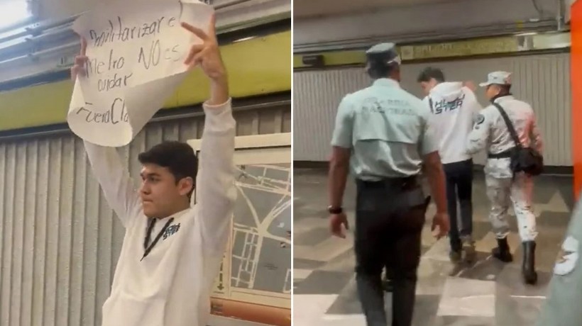 Suspenden a guardias nacionales que detuvieron a manifestante en el Metro