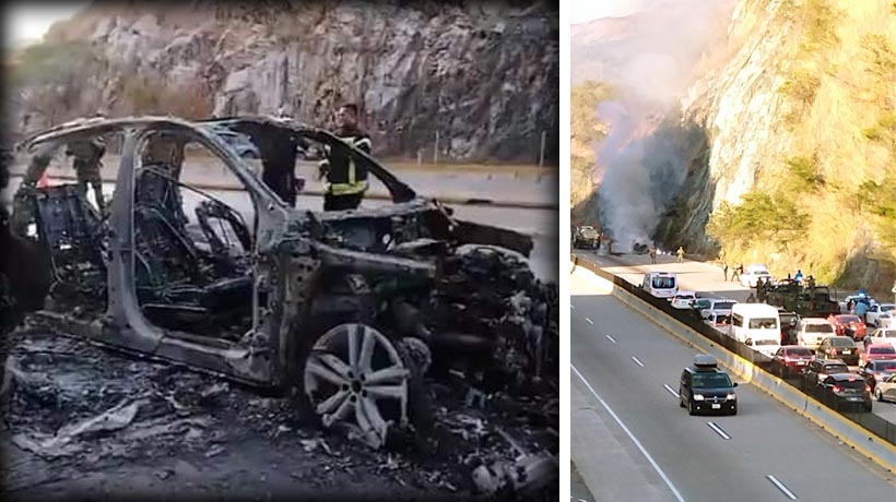 Se incendia un vehículo sobre la autopista del Sol