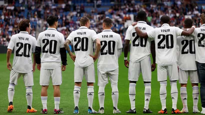 Viste todo el Real Madrid la camiseta de Vinicius Jr; envían mensaje contra el racismo