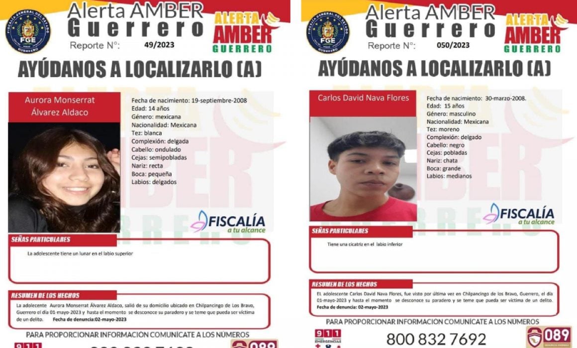 Reportan como desaparecidos a dos adolescentes de 14 y 15 años en Chilpancingo