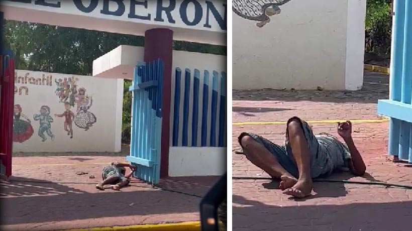 VIDEO: Atacan abejas a un indigente en Acapulco