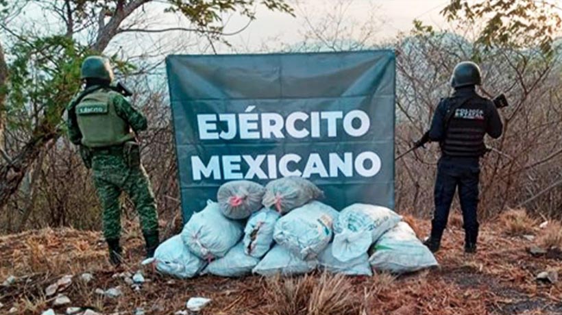 Confiscan costales de marihuana en Cajelitos, Chilpancingo