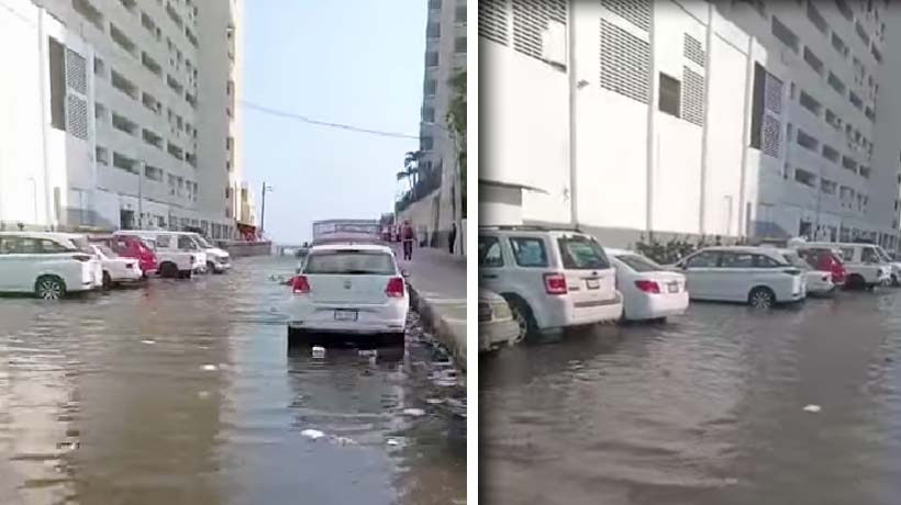 Inunda Mar de Fondo calle en Costera de Acapulco