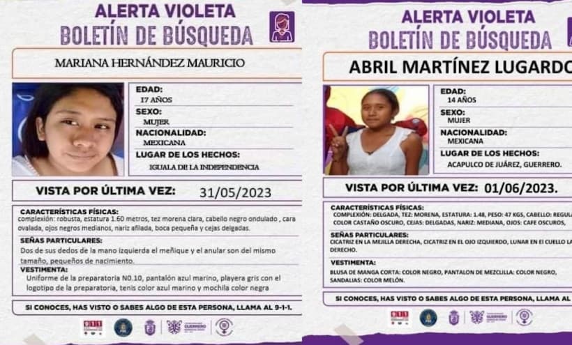 Desaparecen dos menores de edad en diferentes municipios de Guerrero