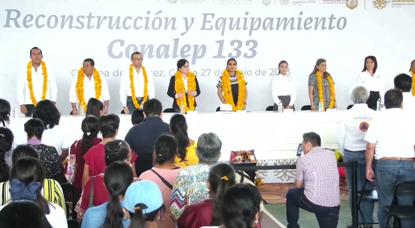 Inaugura Evelyn Salgado reconstrucción del Conalep 133 de Chilapa